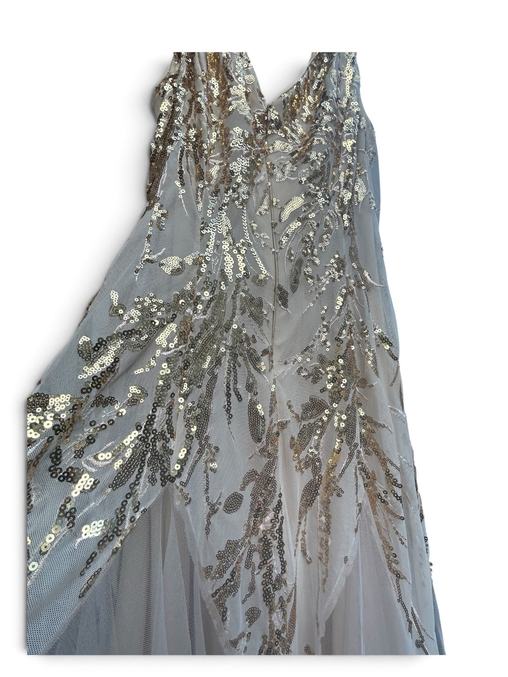 Ever Pretty Rose Gold Sequin Beaded Tulle Formal Gown Maxi Dress US 16 0XL - Picture 5 of 11